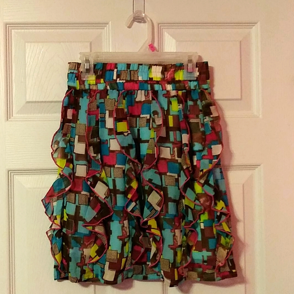 Multicolored Ruffle Skirt